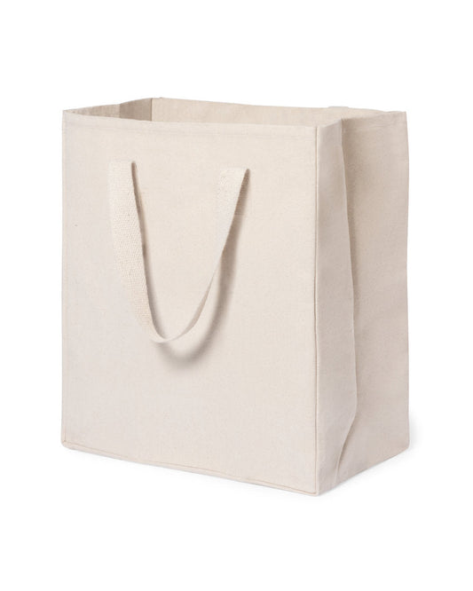Bolsa de Algodón extra resistente con fuelle y asas largas