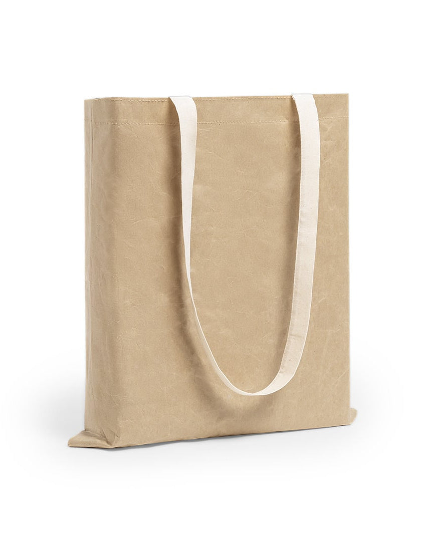 Bolsa de papel reciclado laminado con asas de algodón