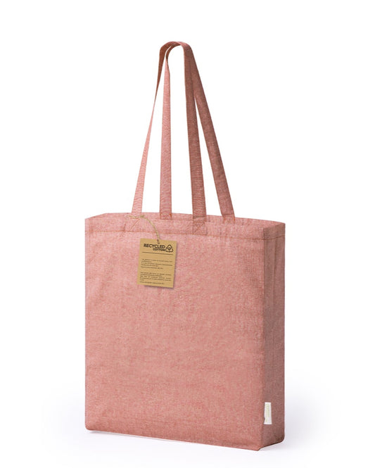 Bolsa ecológica de algodón reciclado  con asas largas y fuelle