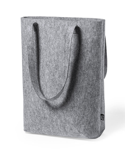 Bolsa fieltro RPET reciclado con fuelles y distintivo ecológico