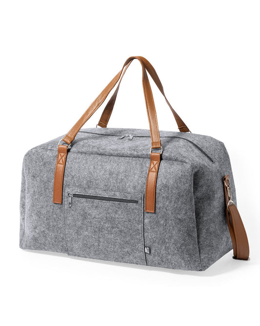 Bolso nature de fieltro RPET con asas de polipiel y bandolera ajustable