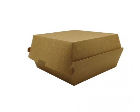 XL Full Kraft Hamburger Boxes 150 x 150 x 90mm (150 units)