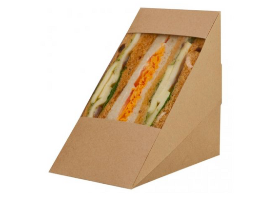 Large cellulose window sandwich packaging 123 x 82 x 123mm (500 units)