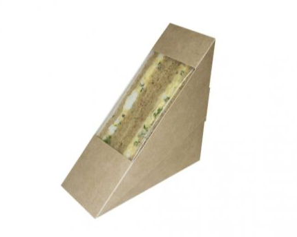 Sandwich packaging with cellulose window Small 123 x 52 x 123mm (500 units)