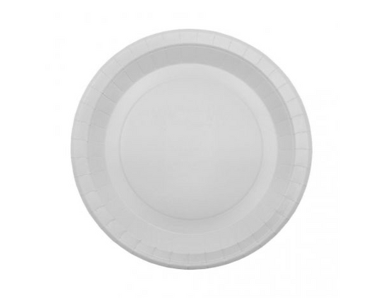 Platos de cartón blancos Antigrasa 180mm (300 uds)