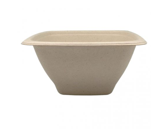Bols carrés en fibre de blé 1200 ml 180 x 180 x 90 mm (300 unités)