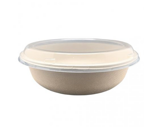 Bols de fibra de trigo Redondos con Tapa PET 750ml 170 x 61mm (300 uds)