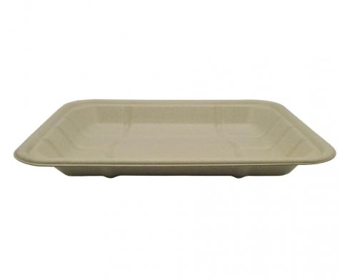 Rectangular wheat fiber trays 240 x 180 x 30mm (250 units)
