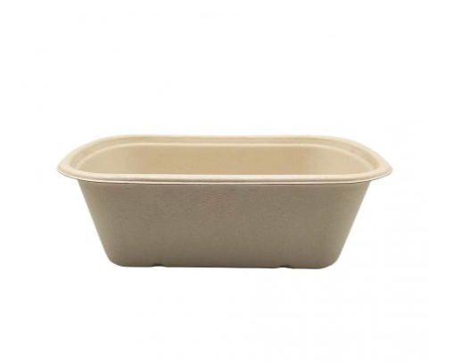 Sugarcane fiber containers 1,200ml 230 x 135 x 77.4mm (500 units)