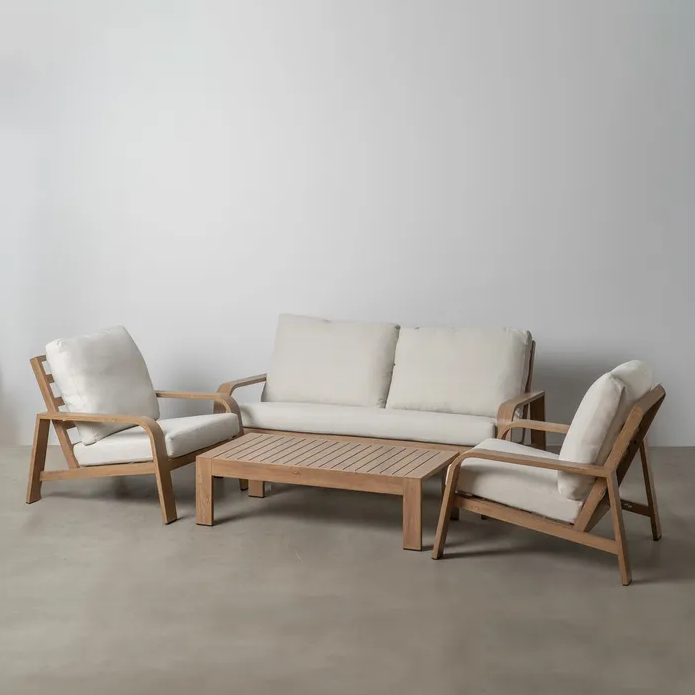 ENSEMBLE DE JARDIN EN ALUMINIUM BEIGE NATUREL 