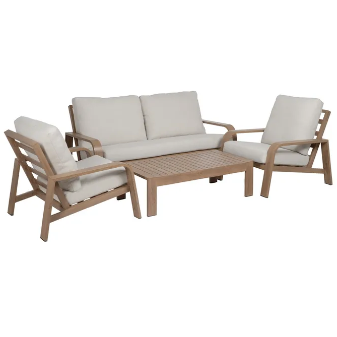 ENSEMBLE DE JARDIN EN ALUMINIUM BEIGE NATUREL 