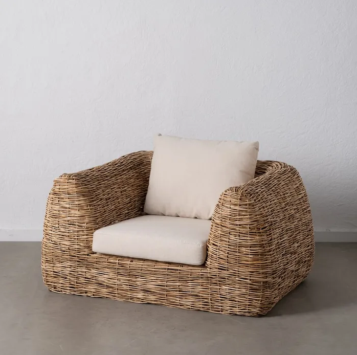 FAUTEUIL DE SALON EN ROTIN NATUREL 
