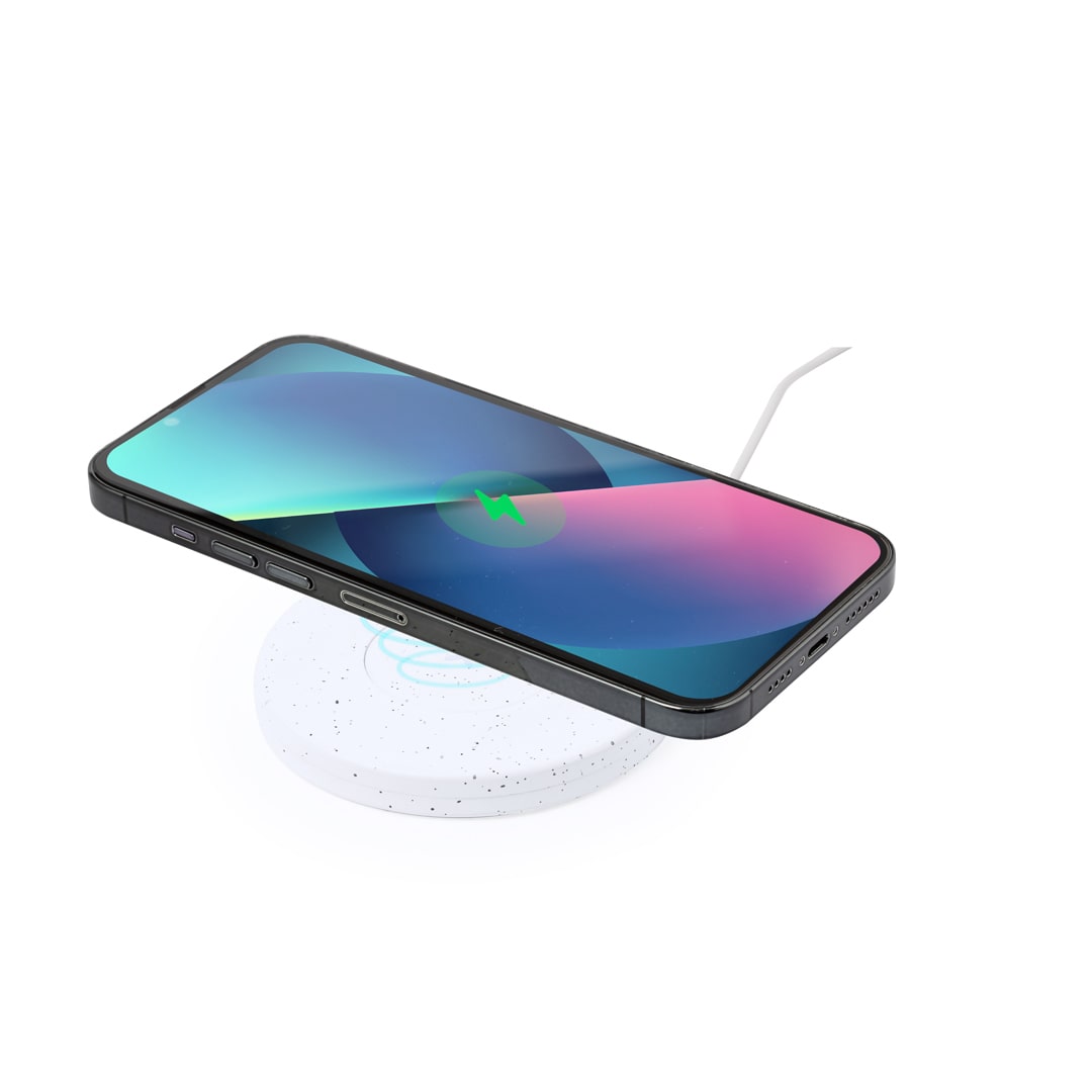 Cargador Inalámbrico 15W de Piedra Natural y ABS Tipo C + LED