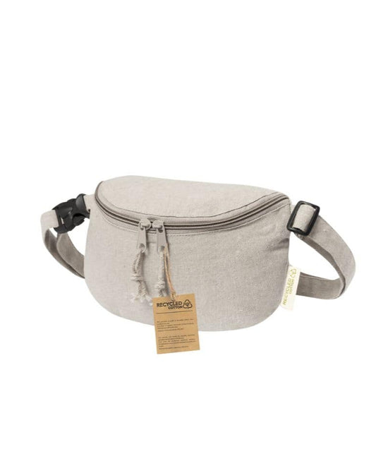 Riñonera de algodón reciclado  con doble cremallera