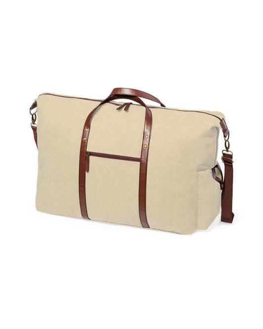 Bolso de canvas con asas en polipiel y bandolera ajustable