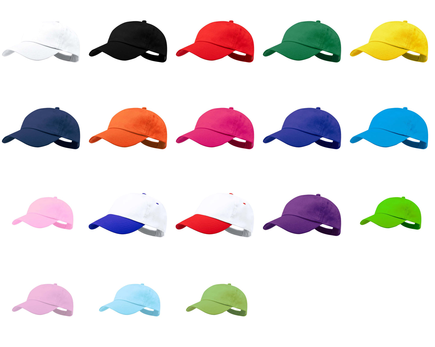 Gorra de algodón unisex con cierre de velcro