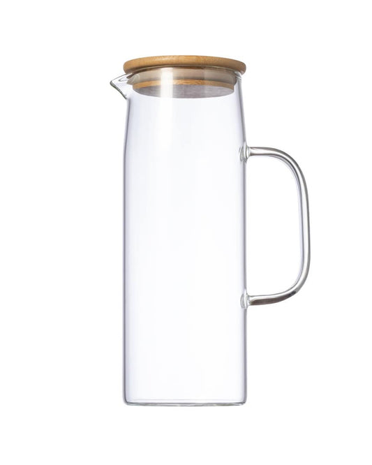 Jarra de Cristal Borosilicato 1,25L con Tapón de Bambú