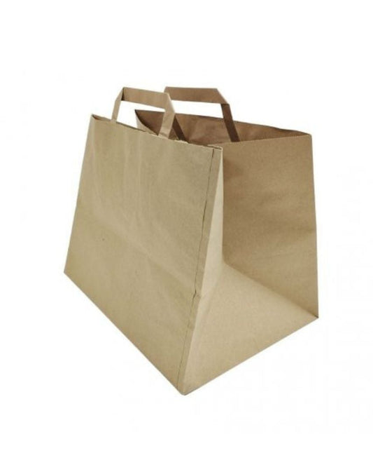 100% recycled Full Kraft paper bag 32 + 22 x 25cm (250 units)