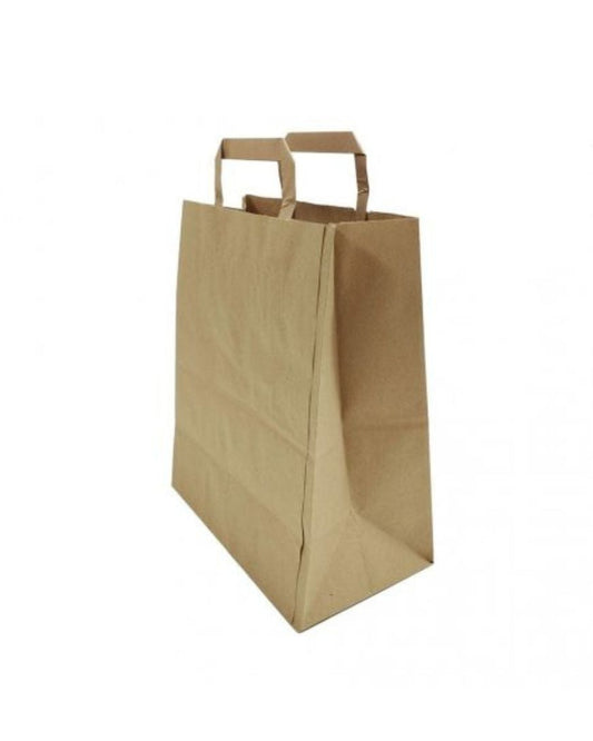 100% recycled Full Kraft paper bag 26 + 14 x 30cm (250 units)