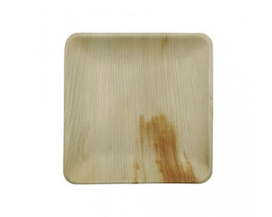 Platos de hoja de Palma Cuadrados 200 x 200mm (100 uds)