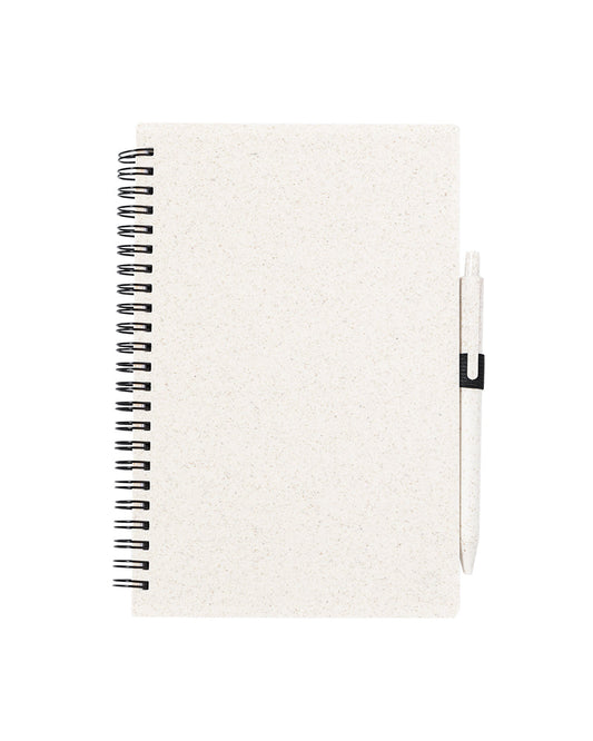 Set libreta y bolígrafo caña de trigo