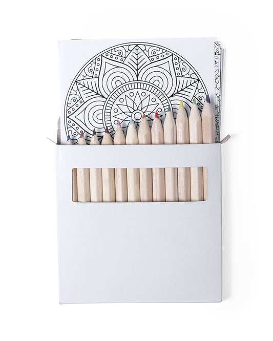 Set de lápices y láminas mandala para colorear