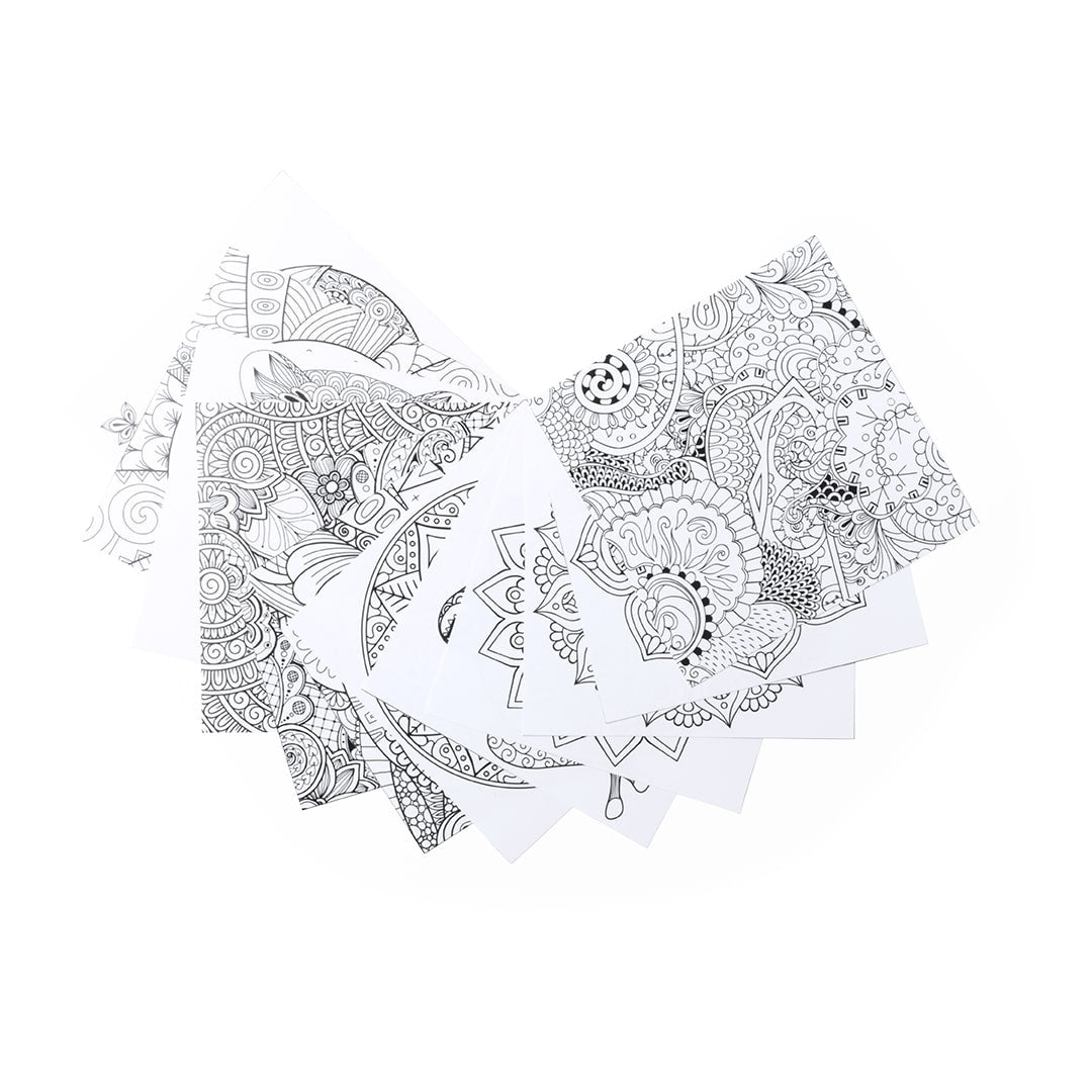 Set de lápices y láminas mandala para colorear