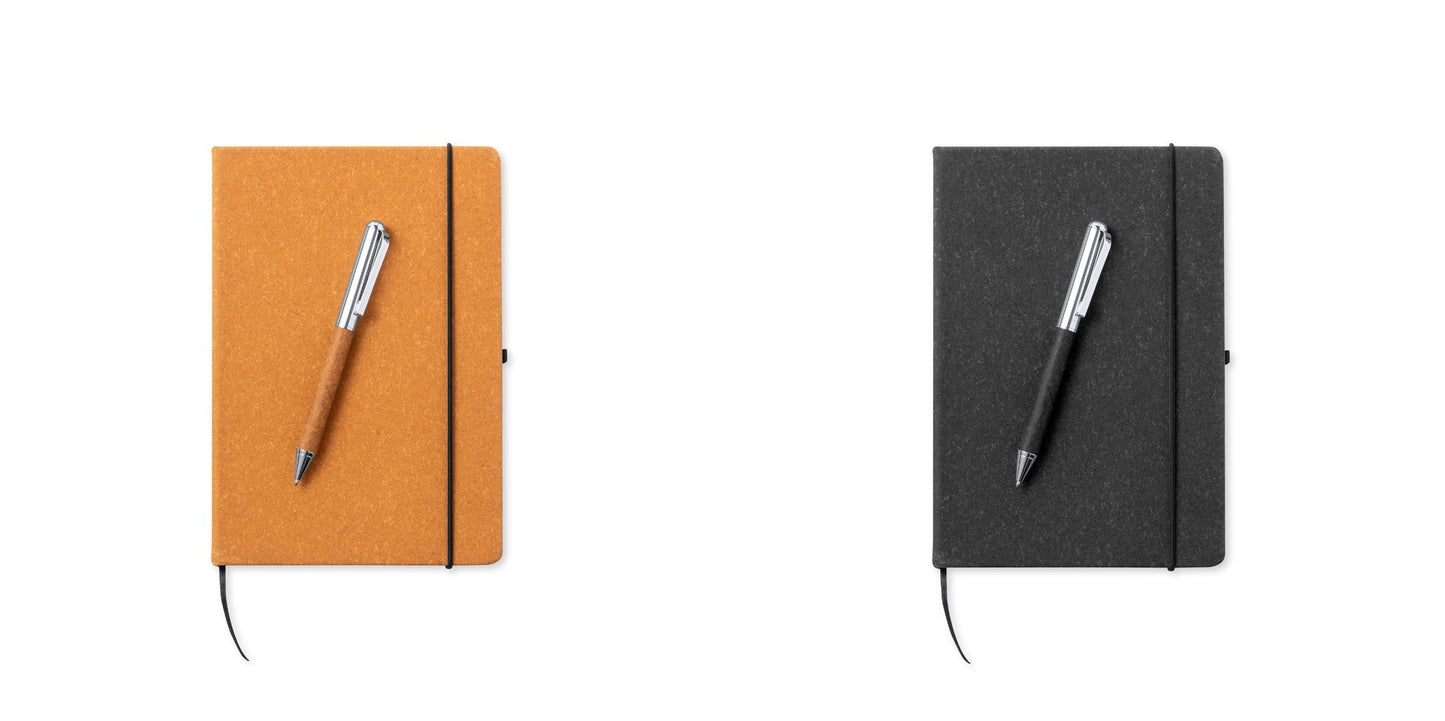 Set ejecutivo de bloc y bolígrafo en cuero reciclado