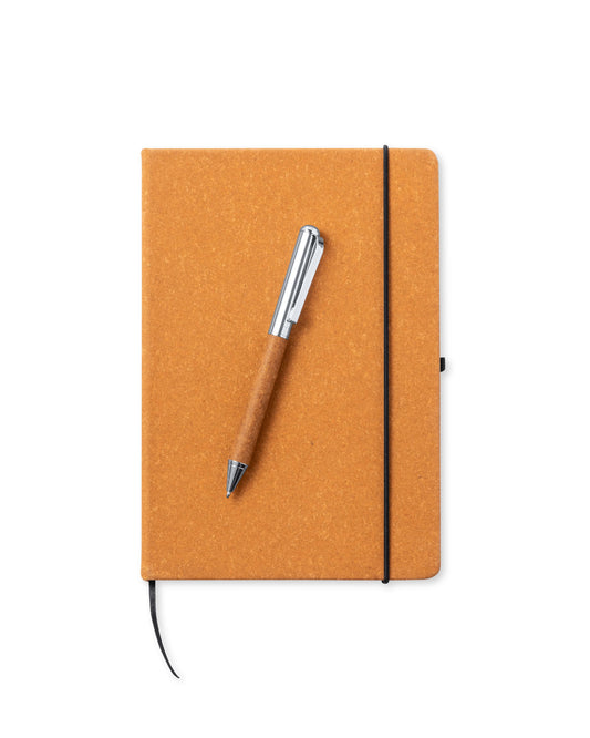 Set ejecutivo de bloc y bolígrafo en cuero reciclado