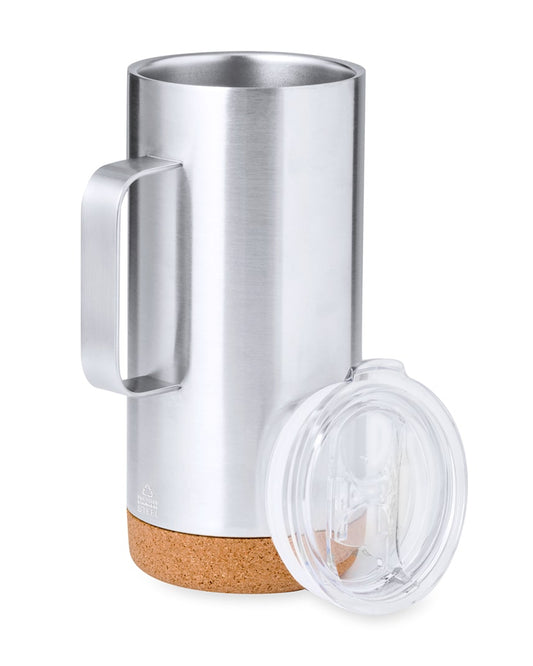 Taza de viaje Eco-Friendly con tapa abrefácil y base de corcho natural