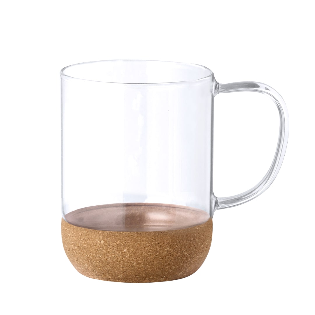 Taza reutilizable de cristal y corcho
