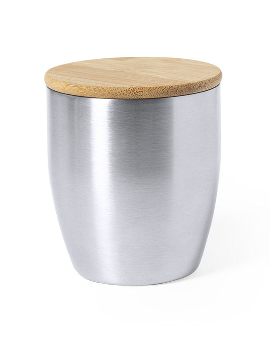 Termo con tapa de bambú