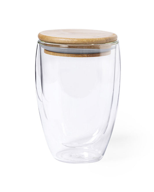 Vaso Térmico EcoNature – Cristal y Bambú, Reutilizable