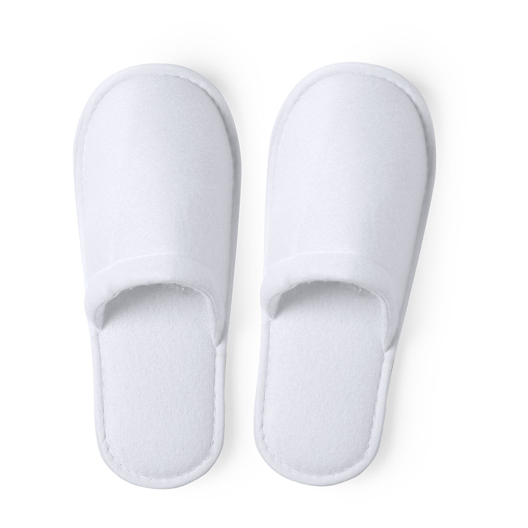  Zapatillas hotel algodón y poliéster blanca