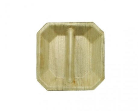 Platos catering de hoja de Palma Cuadrados 100 x 100 mm (100 uds)