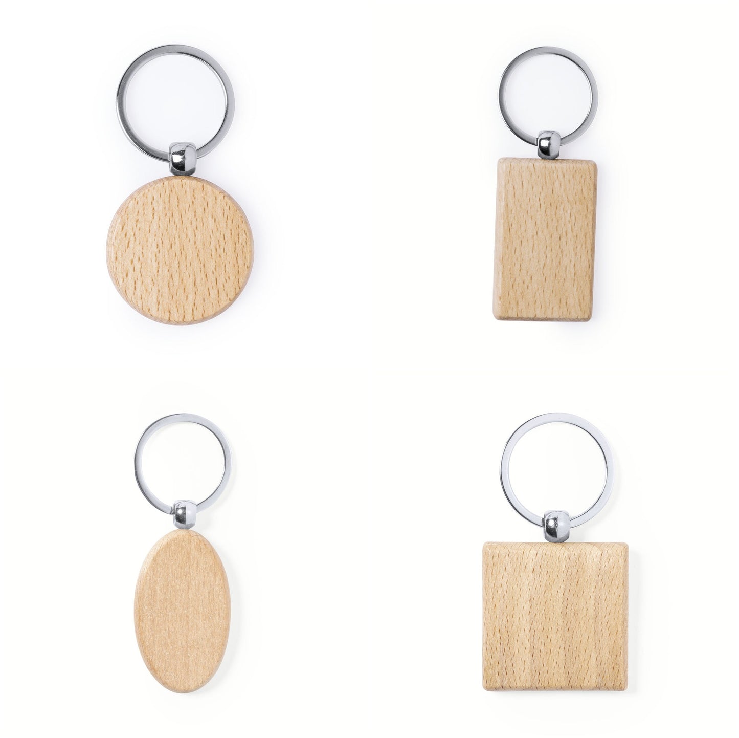 llaveros de madera natural de haya