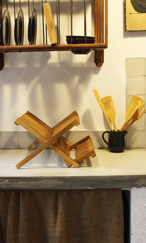Escurreplatos rectangular en madera de laurel - Cosydar